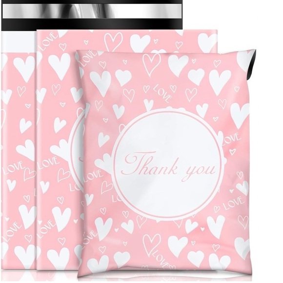 Other - 10x13” Pink Hearts PolyMailers 20 Pack